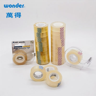 DIY Clear BOPP Papelería cinta de 18 mm de ancho amarillento individual para proyectos