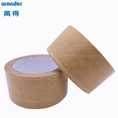 Tela de embalaje de papel Kraft de refuerzo de línea 0,130 mm de espesor para cajas de cartón