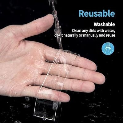 Cintas adhesivas nano de doble cara lavables, resistentes y pegajosas, reutilizables, transparentes, para el hogar y para el sector industrial.