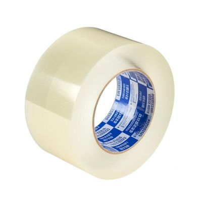 Durable BOPP Packaging Tape with Humidity Resistance 90% Elongation 150% and Adhesion to Steel ≥0.46kg/25mm